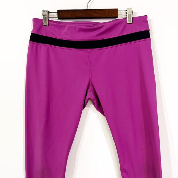 Lululemon Pace Rival Crop Leggings Size 10 Fuschia/Navy - Picture 3 of 9